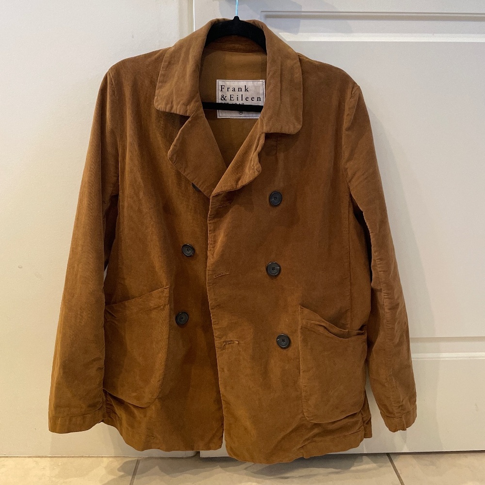 Frank & Eileen Belfast Peacoat Performance Corduroy Chestnut Brown Medium Jacket
